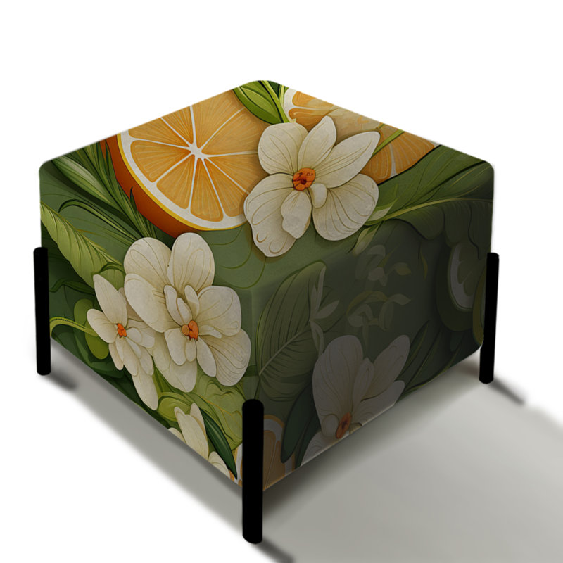 Motif tropical de citrons zestes - repose-pieds carré tropical