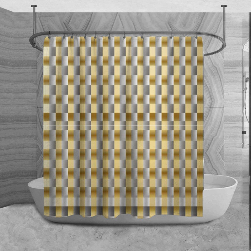 Rideau de douche en vichy Ottwin, H 73 po x l 70 po