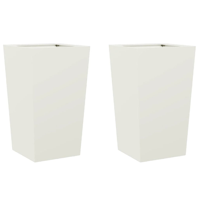 Aldegundo Metal Elevated Planter, 75cm H x 45cm W x 45cm D, White