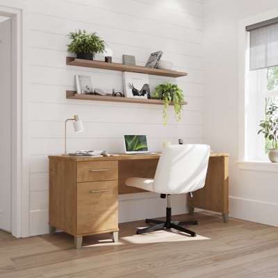 Bureau 72W avec tiroirs en érable