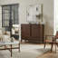 Armoire de rangement de style Mid-Century moderne en bois franc massif avec portes coulissantes et tiroirs Harper-2082333777