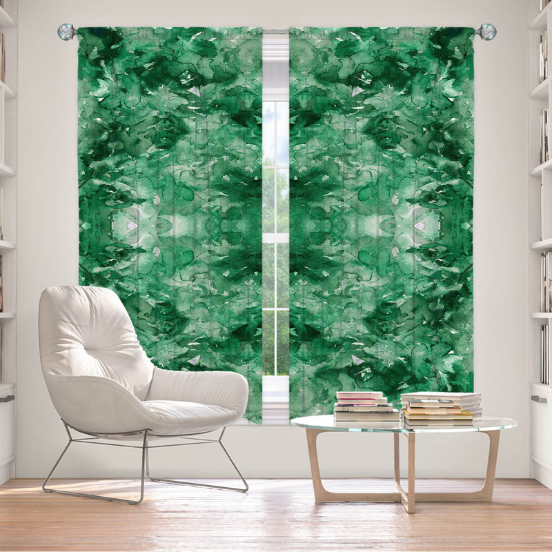 Rideau en polyester, Vert, L 40 po x L 61 po