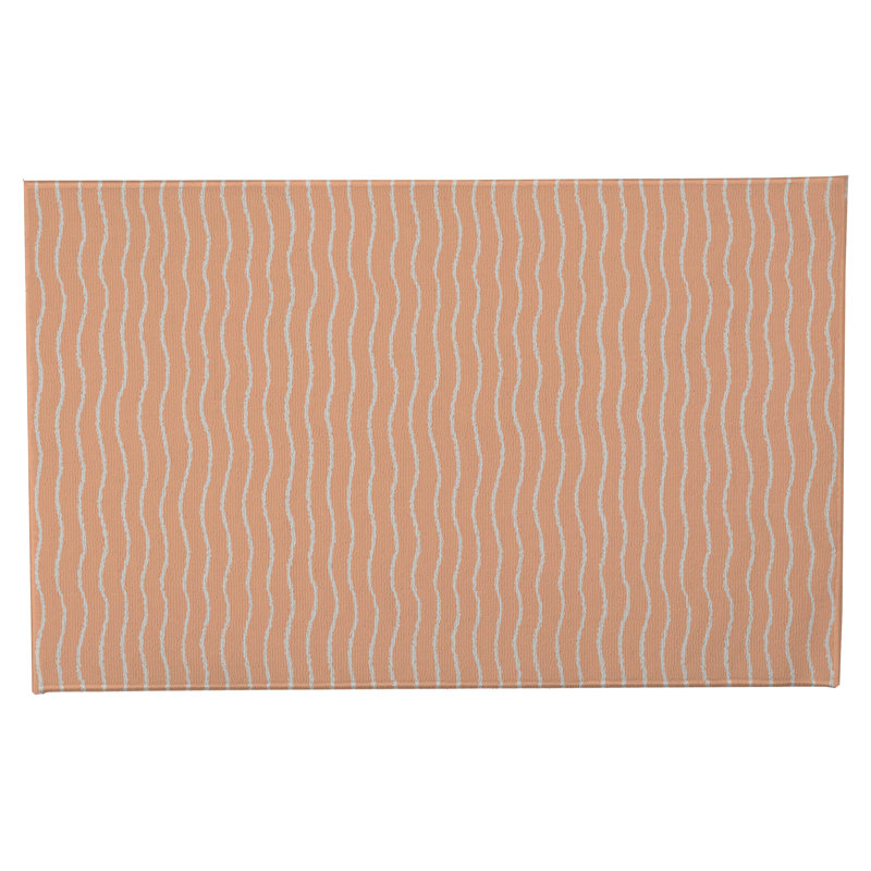 Tapis de toilette rectangulaire antidérapant et absorbant Wave Grunge, 34" W x 21" L, Peach, Orange