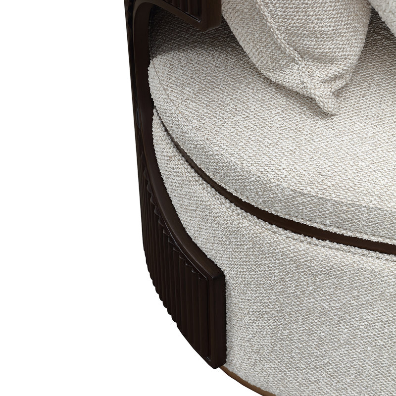 West Kensington Chaise - Buff/Seal Salt Caramel, Espresso Wood