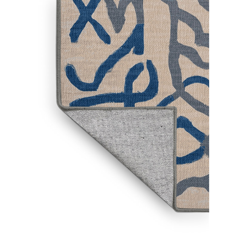 Machine Washable Gray Area Rug, Runner 2' x 5'
