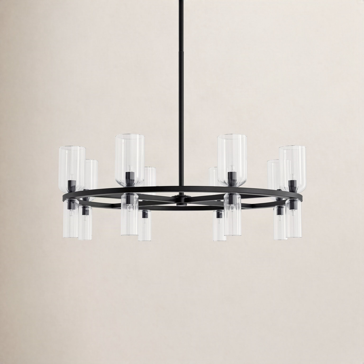 16 - Light Chandelier, Soft Black