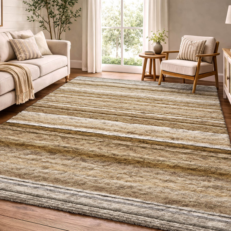 Tapis à poil long de qualité supérieure lavable à la machine Dream ADS529, Chocolat, 5 pi x 7 pi 6 po