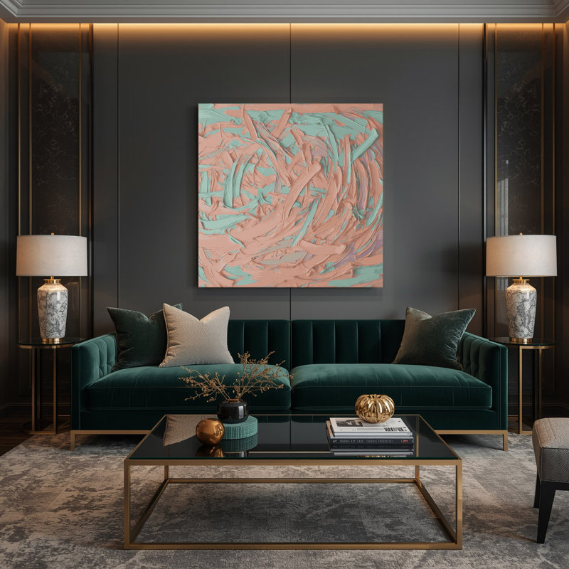 «Neo Expressionism Beige», art mural sur toile, H 8 po x l 8 po