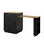 Armoire de bar extensible pour îlot de cuisine et table à vin U-Style de 73 po avec table roulante, tiroirs de rangement et tablettes ouvertes