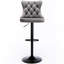 Confortable, gris, siège réglable de 25 à 33 pouces, base 17,7, rivets martelés à la main pour la salle à manger, tabourets de bar Modern Home, velours gris, hauteur du siège 25 à 33, dossier, de 2-121093824