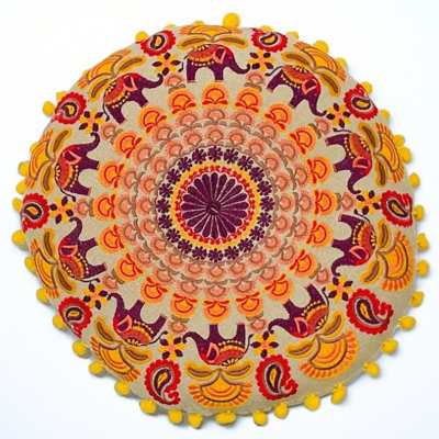Brielle Geometric Circular Floor Cushion