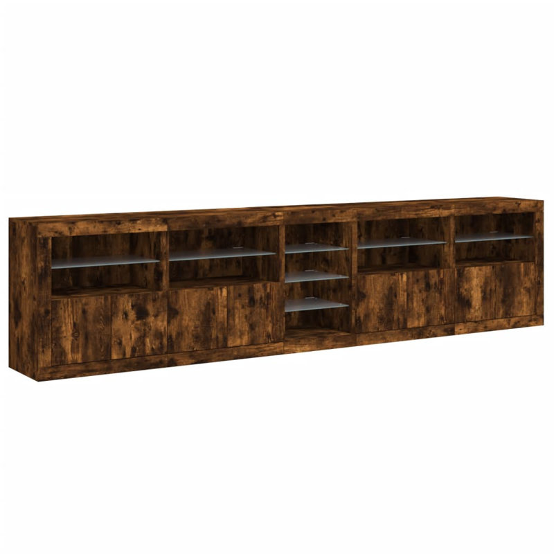 Mashari 283cm Sideboard, Smoked Oak