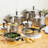 Farberware Classic Series Stainless Steel and Nonstick Cookware Pots and Pans Set, 15 Piece