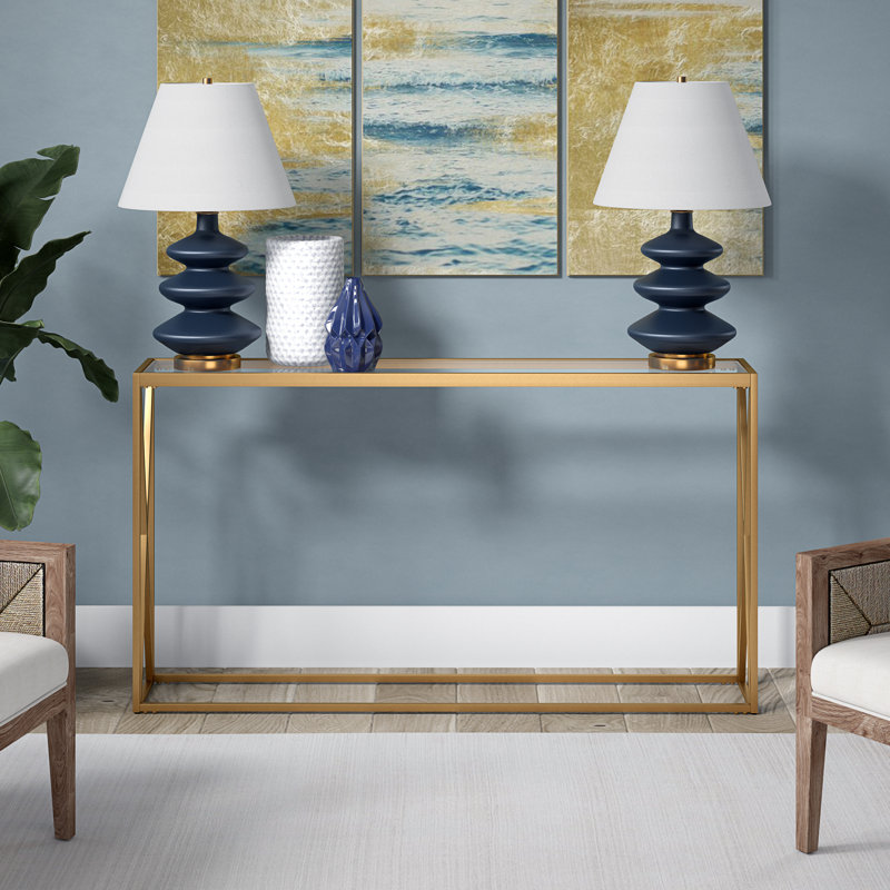 Console Table, 76.2cm H x 91.4cm W x 25.4cm D, Brass