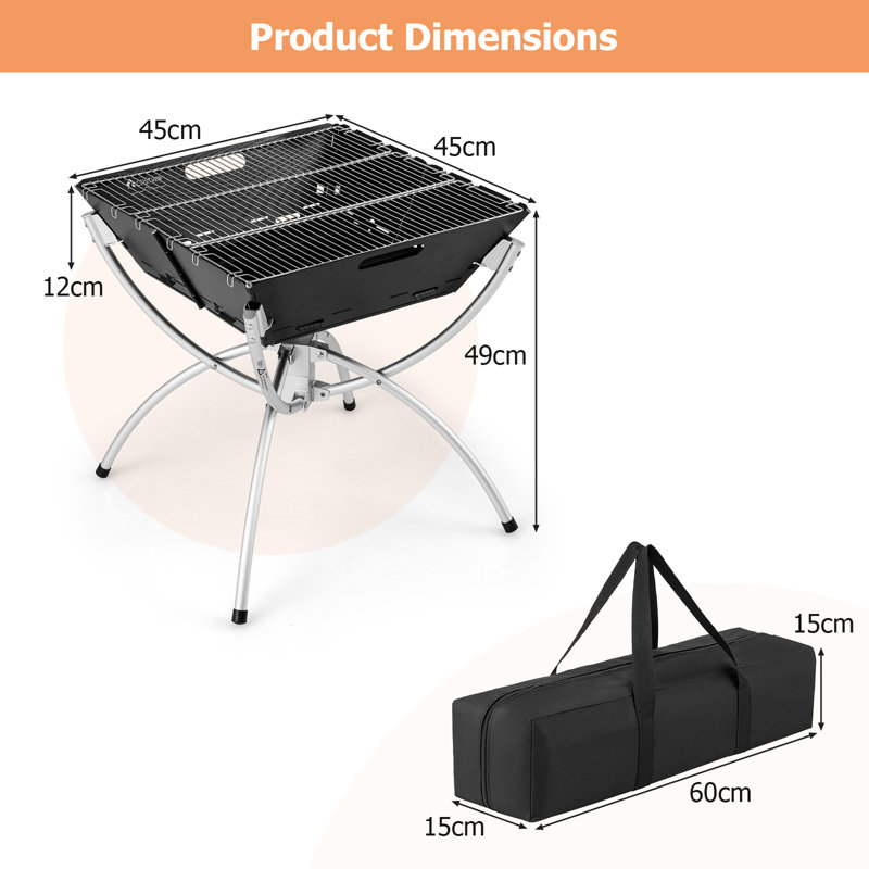 Nihasvi Square Aluminium Smokeless Fire Pit, Black/Silver