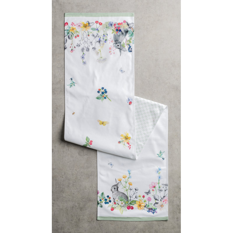 100% Cotton Easter Table Runner, 108" L x 14.5" W
