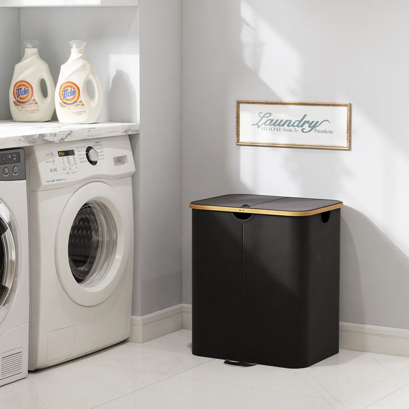 Wood Laundry Hamper, 20.866cm H x 14.961cm W x 23.622cm D