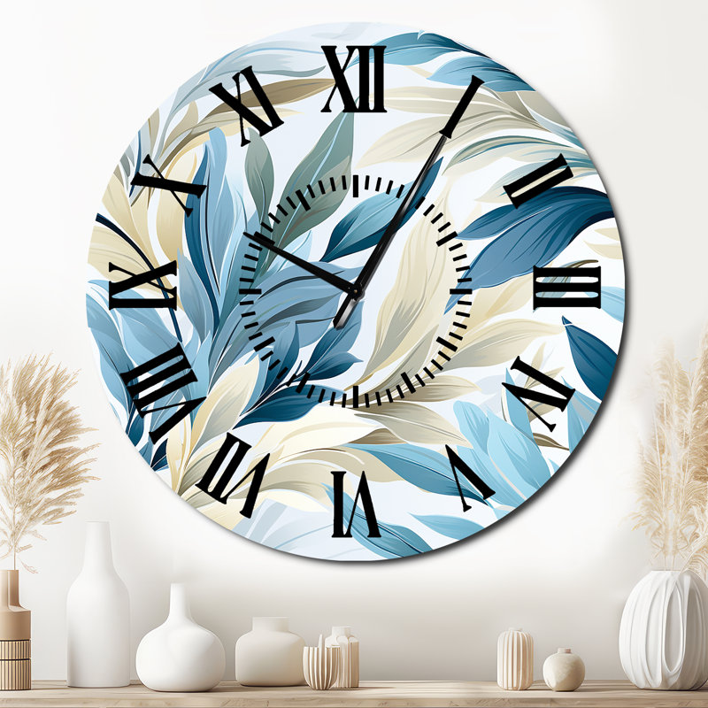 Horloge murale Coastal Neutrals Tropical, Surdimensionné