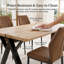 Ensemble de table de salle à manger 63 po Mid-Century, plateau en bois épais avec chaises rembourrées, sièges 4 à 6-2102675776-2102675805