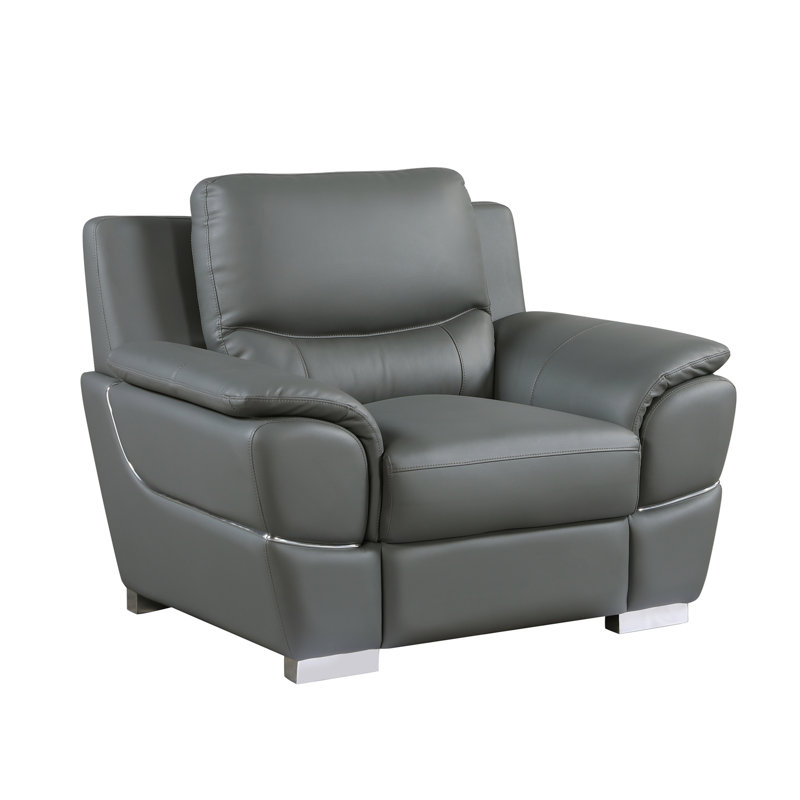Chaise en cuir véritable, Gris