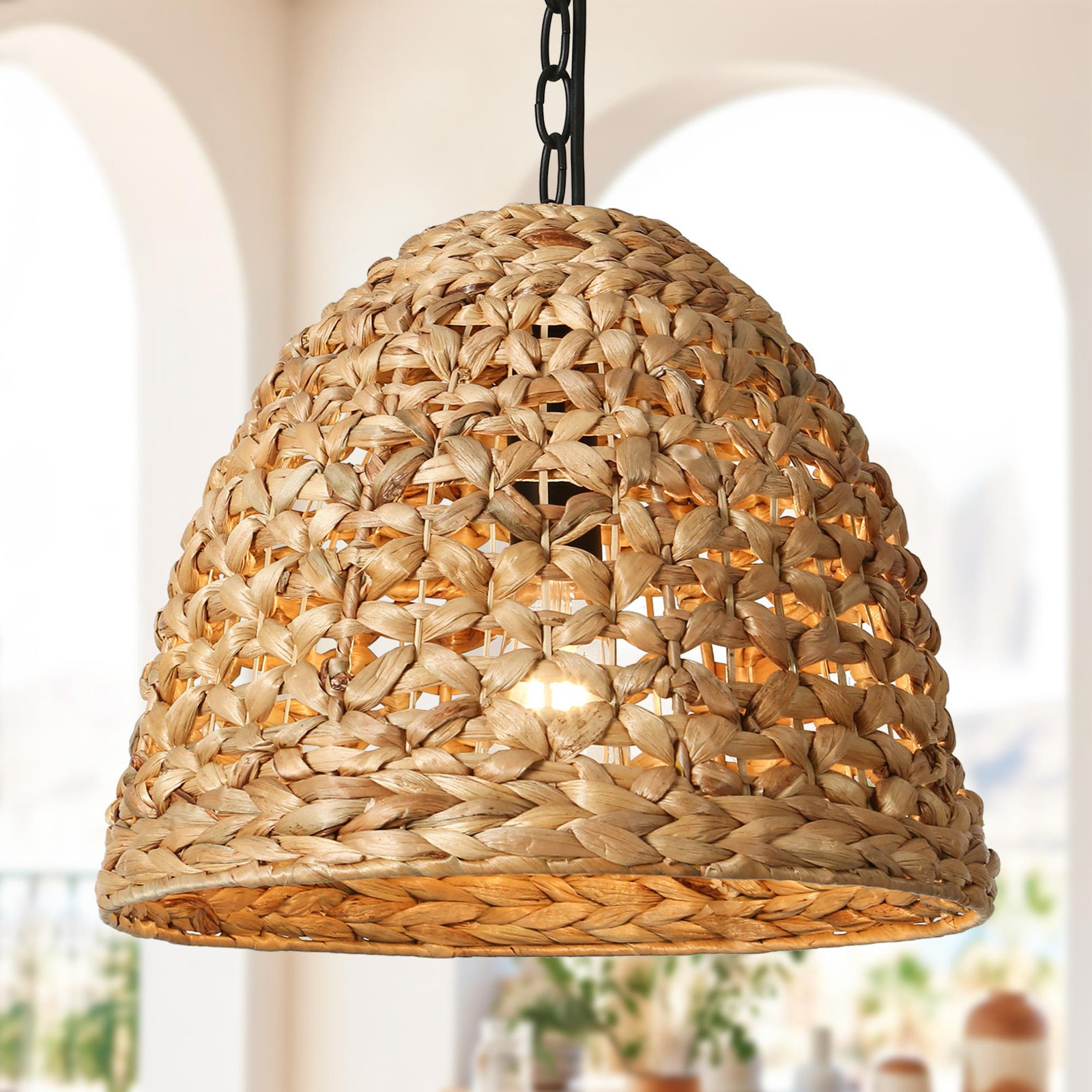 Jax Dimmable Rattan Single Light Pendant