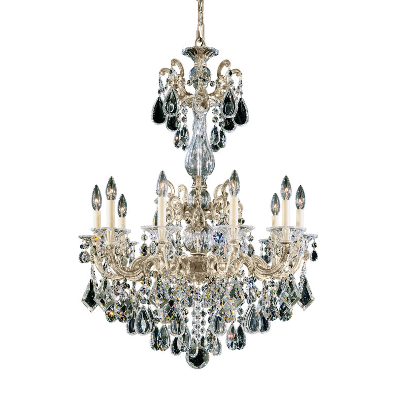 La Scala 10 - Light Chandelier, Handcut Clear, Antique Silver
