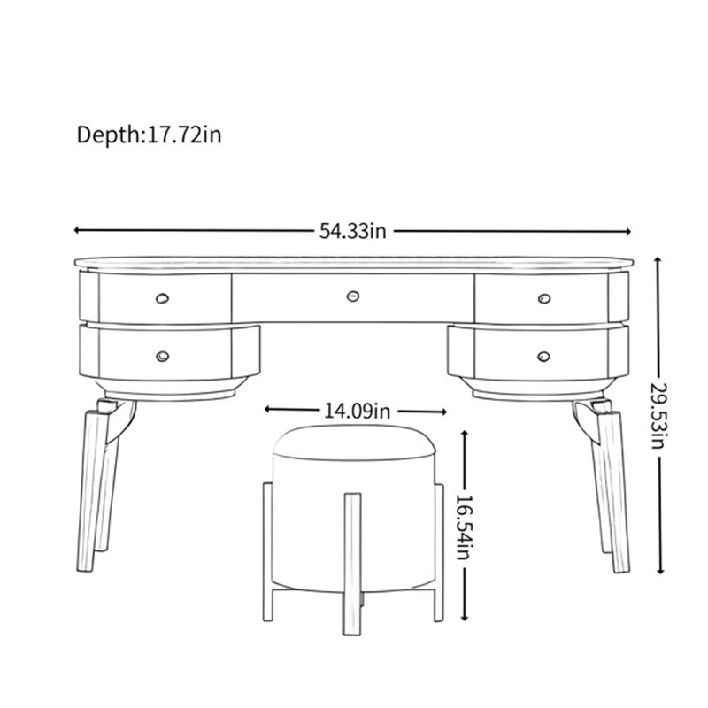 Commode simple italienne de luxe, Gris/doré