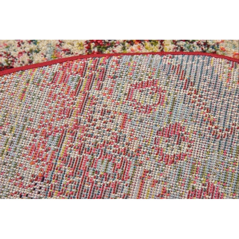Newburyport Southwestern Area Rug, Round 8', Red