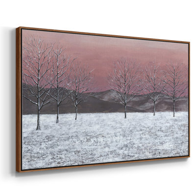 «Sunset Snowfall I», peinture sur toile encadrée
