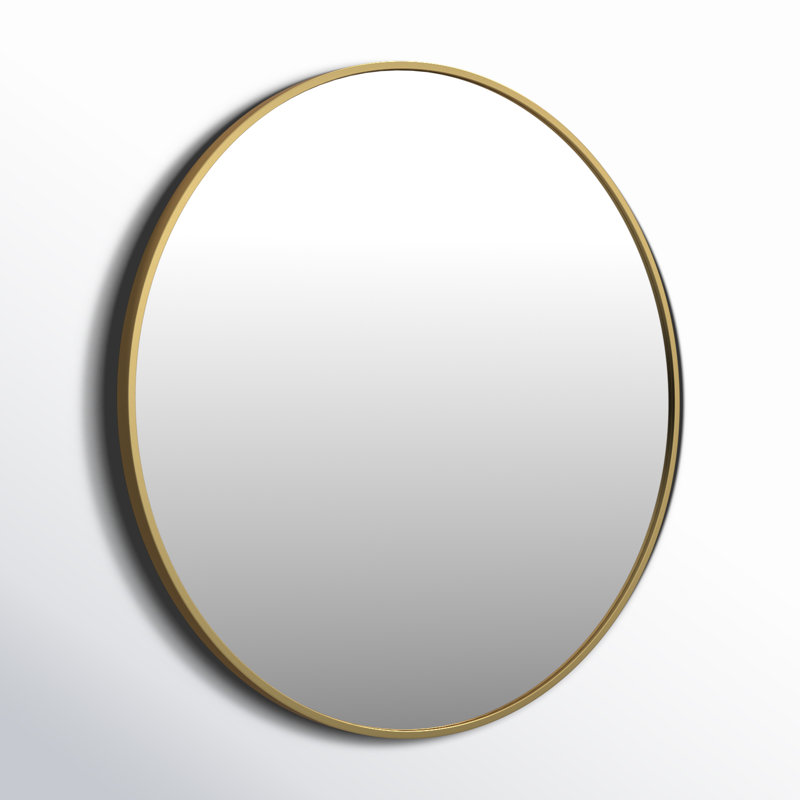 Rouillard Metal Round Mirror, 20" x 20", Gold