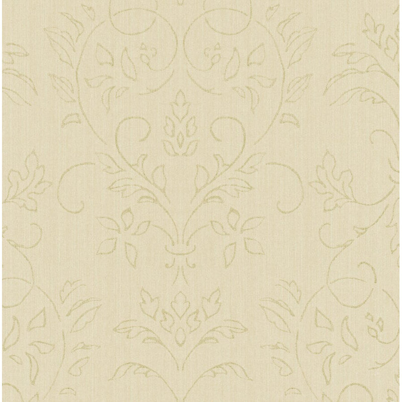 Rouleau de papier peint à volutes l 33 pi x l 21 po de luxe Vandoren, Beige