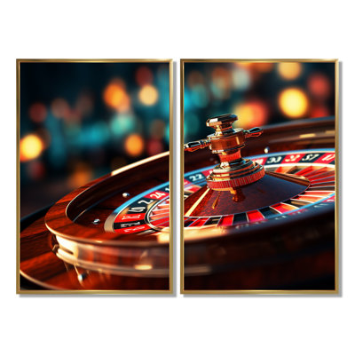 «Casino Royale Roulette III», reproduction d'art rouge sur toile à 2 panneaux