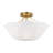 White Linen Fabric Shade Semi Flush Mount-109538205