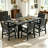Outdoor Dining Set For 6 Person All Weather 8 Piece HIPS Outdoor Patio Table And Chairs Set With Aluminum Frame Plastic Outside Furniture For Backyard, Garden, Deck, Poolside, Gray-52184541