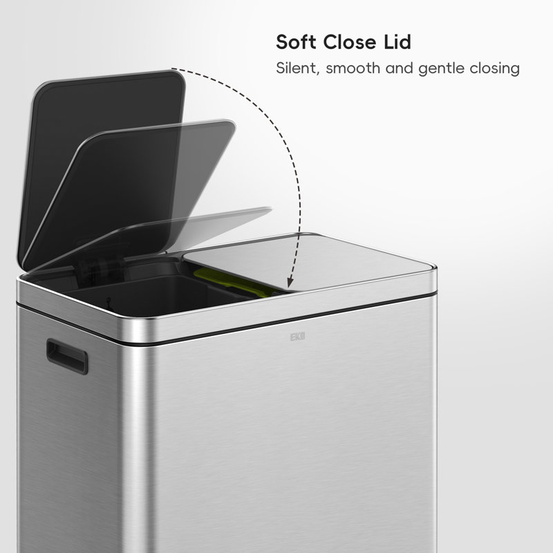 Stainless Steel Step On Multi-Compartment Rubbish & Recycling Bin - 60L