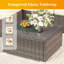 5-Piece All-Weather Wicker Patio Conversation Set With Cushions And Glass Table-247565981