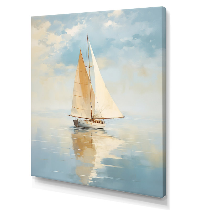 Voilier «Whispering Breezes I» - Bateau encadré, art encadré, H 32 po x l 24 po x P 1 po, Toile tendue