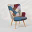 Fauteuil décoratif à haut dossier pour chambre et coin lecture Floral Patchwork-179488293