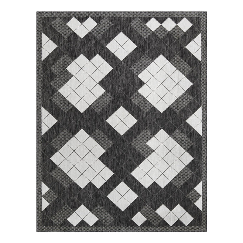 Geometric Indoor / Outdoor Rug, Rectangle 7'10" x 10'