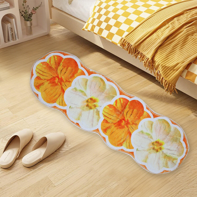 Tapis pour salle de bain Flower, Tapis de couloir 1 pi 8 po x 4 pi 7 po