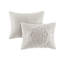 Ensemble de housse de couette médaillon en coton 3 pièces très grand / très grand californien / gris clair avec certification OEKO-TEX