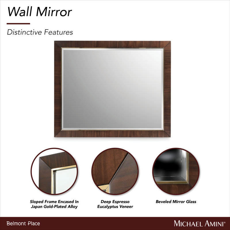 Belmont Place Flat Solid Wood Beveled Wall Mirror