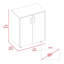 Armoire inférieure à double porte 27,5 po avec roulettes, deux tablettes intérieures et serrure - noir