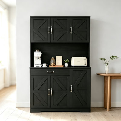 71" Tall Freestanding Kitchen Pantry Cabinet with Charging Station, 1 Drawer and Adjustable Shelves, Storage Cabinet for Kitchen, Dining Room