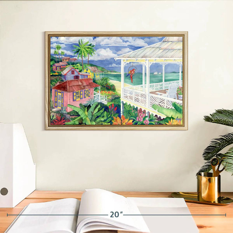 Baie Caribe, Cadre flottant en bois naturel, 13 po x 9 po