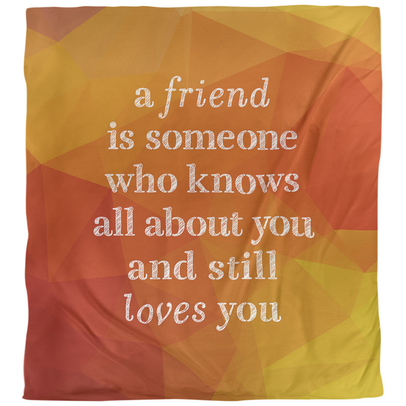 Housse de couette Love and Friendship Quote, Housse de couette pour très grand lit, Ambre