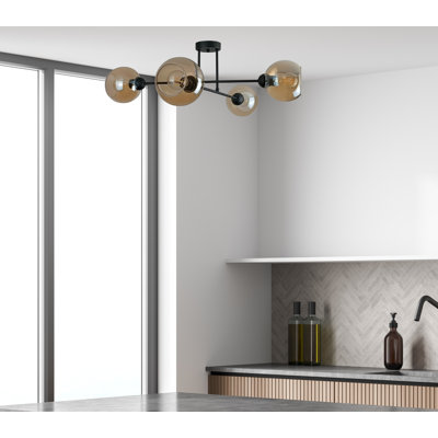 Archimedes Glass Semi Flush Mount