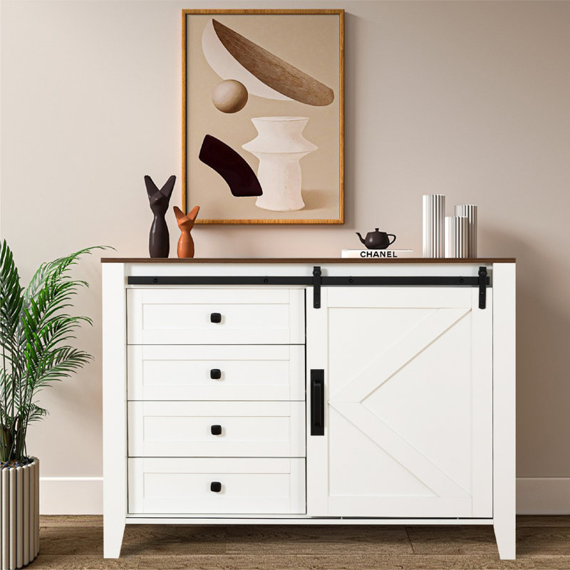 Buffet 47,24 po Roehl, Blanc / brun