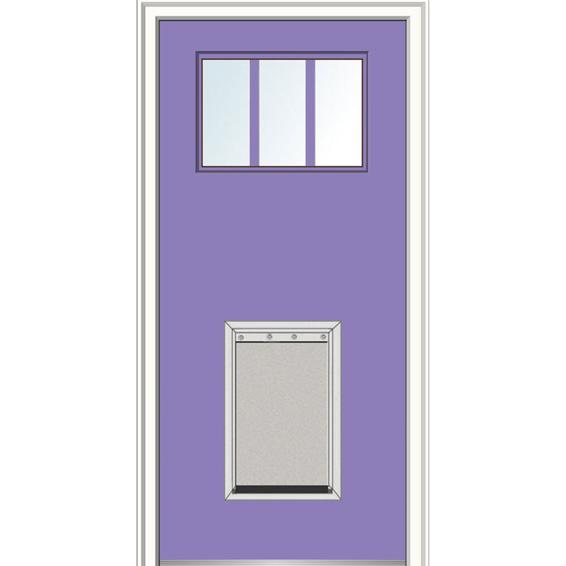 Porte d'entrée pré-montée en fibre de verre Craftsman, Ouverture vers la gauche, H 80 po x l 32 po x P 1,75 po