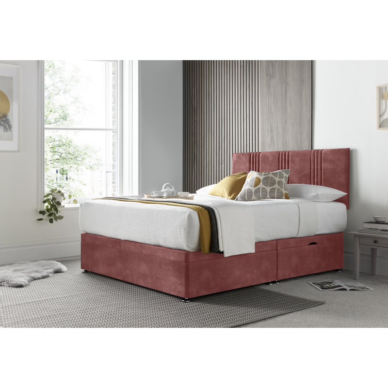 New Empire Conistan Divan Ottoman with Headboard on Struts, Almond, Super King (6')